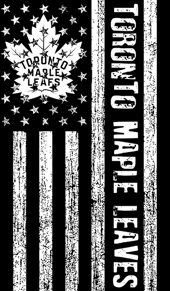 Toronto Maple Leaves Black And White American Flag logo vinyl decal